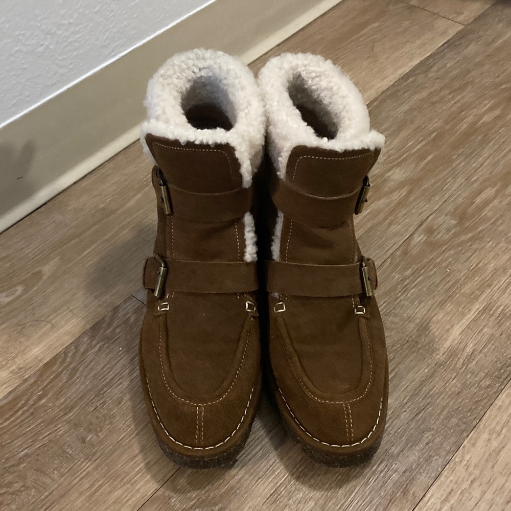 Donald Pliner Women's Elix Calf Suede Ankle Boot Saddle - Medium